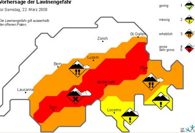 Gefahrenstufenkarte der Schweiz