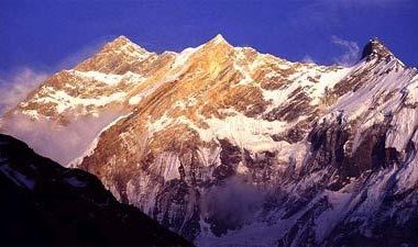 Die Annapurna in der Abendsonne.