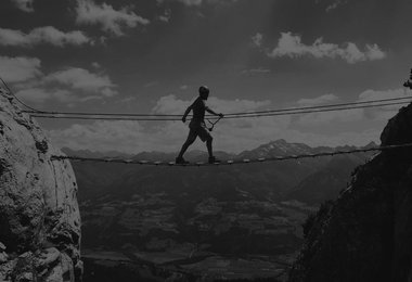 Brücke auf einem Klettersteig