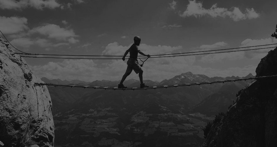 Brücke auf einem Klettersteig