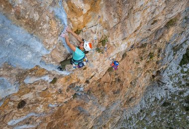 Nina Caprez and Steve Mc Clure in Manikia, Greece © 2021-PETZL