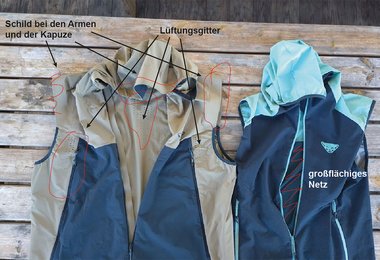 Der Vergleich mit neuer (links) und alter (rechts) Transalper Weste