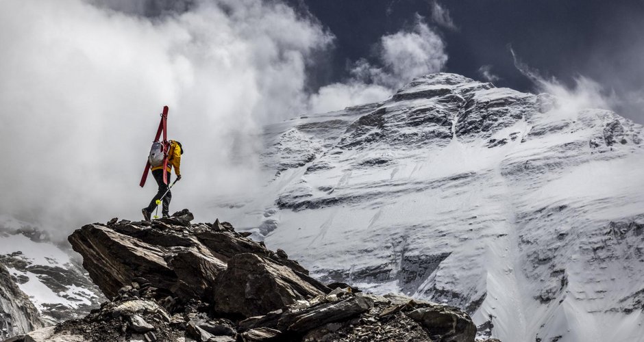 World-renowned ski mountaineer Jim Morrison climbs the north face of Everest. (c): Jimmy Chin