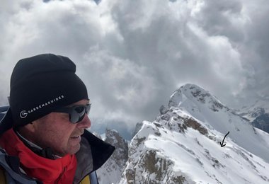 Einfahrt - Ski Erstbefahrung Plattkofel NO Wand (c) Hermann Comploj