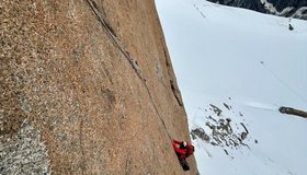 Rébuffat Baquet - Aiguille du Midi Südwand - Schlüsselseillänge