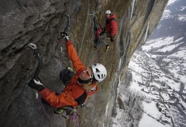 Robert Jasper in Sperrzone M9, E5, 287m; Foto: Klaus Fengler