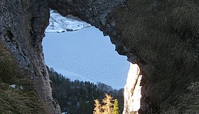 Katzensteinloch und Laudachsee im Winter