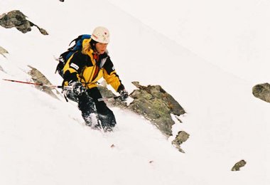 Ivana im unteren Teil der Sonnblick Nordwandrinne
