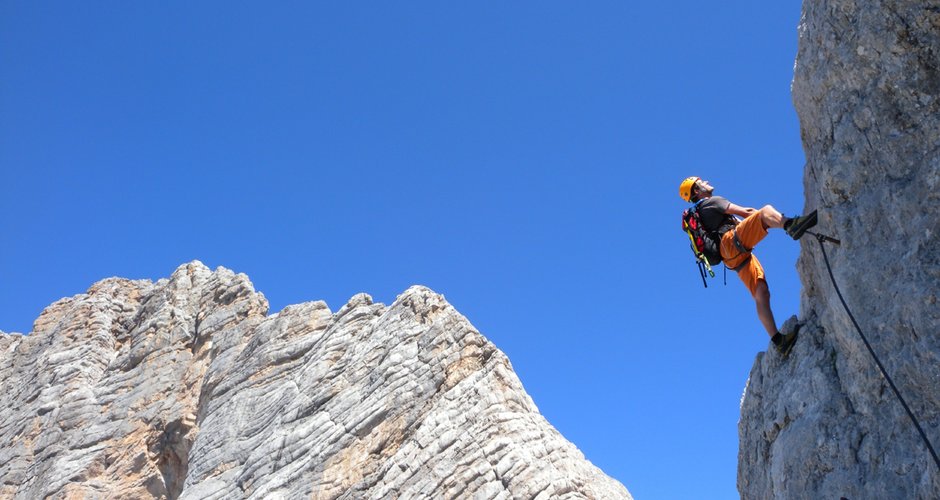 Im Mittelteil der Super Ferrata Dachstein