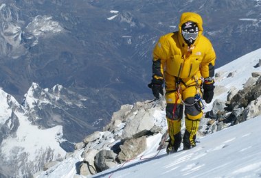 Simone Moro beim Aufstieg zum Gipfel Makalu © Simone Moro