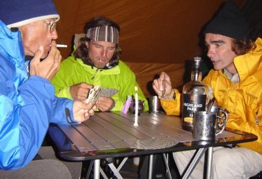 (von links) Matthias Huber, Chris Semmel, 
Ralf Griesbaum  im Basecamp