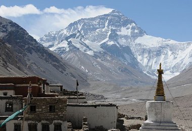 Die Nordwand des Mt. Everest vom Kloster Rongbuk gesehen Bild R. Dujmovits www.amical.de