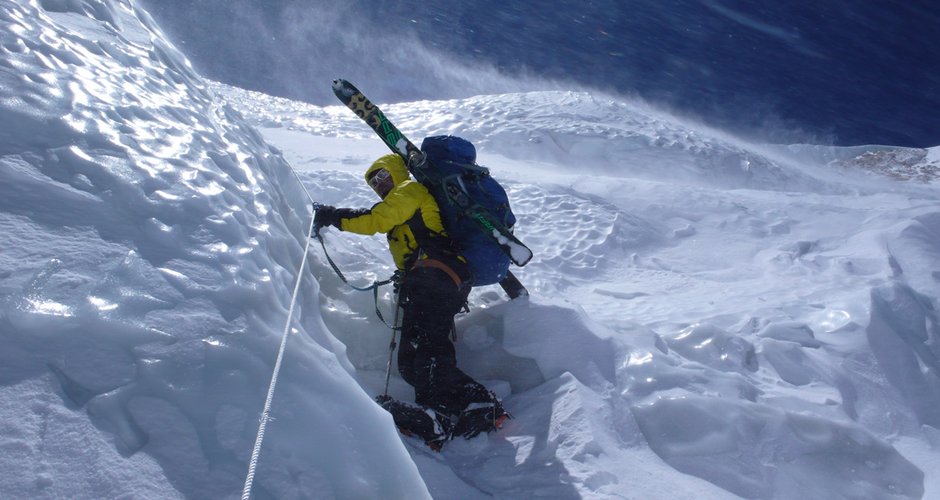 Luis Stitzinger im Aufstieg zum Hochlager 4, 7400 m