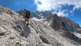 Kurz vor der Forcella - Ferrata Ghiacciaio Antelao (Klettersteig) 