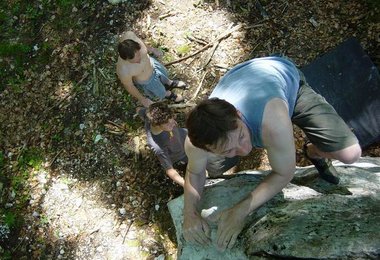 Kantenegger: Fb. 6b Climber: Christof Klaus. Foto: Archiv Martin Schmeisser ©