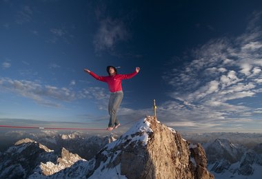 Heinz Zak Highline solo auf der Zugspitze