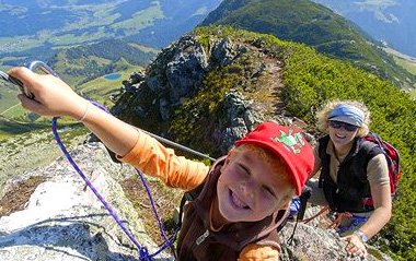 Auch für die Kleineren ein richtiger Spaß, der Wilde Henne Klettersteig