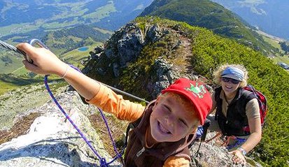 Auch für die Kleineren ein richtiger Spaß, der Wilde Henne Klettersteig