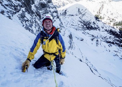 Peter Habeler auf dem Weg zum Gipfel des Eigers waehrend ServusTV's "Bergwelten - Peter Habeler", am Eiger, Amtsbezirk Interlaken, Bern, Schweiz. (© Timeline Production)