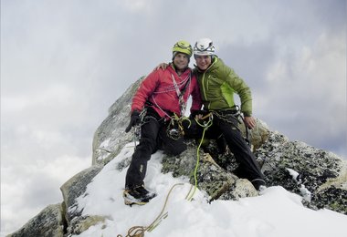 Simon und Roger auf dem Gipfel des Arwa Spire, Foto: Photo: Archiv Roger Schäli