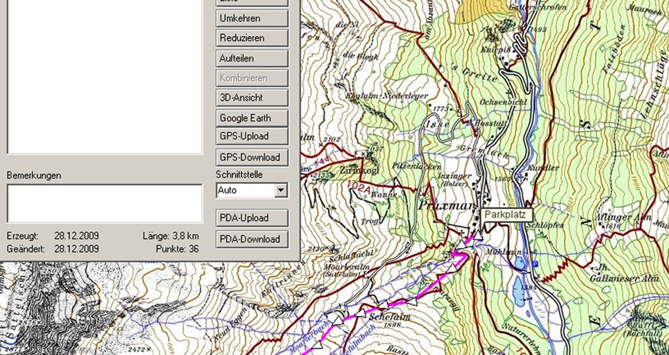 Track in der Kartendarstellung