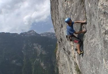 Andy Strassegger und Lukas Seiwald  in ihrer Erstbegehgung Bluatspua