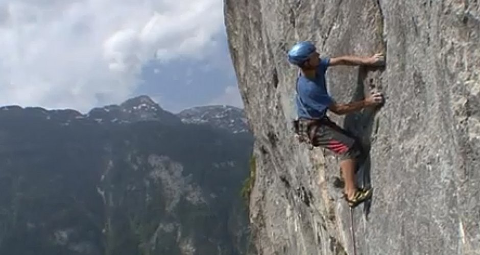 Andy Strassegger und Lukas Seiwald  in ihrer Erstbegehgung Bluatspua