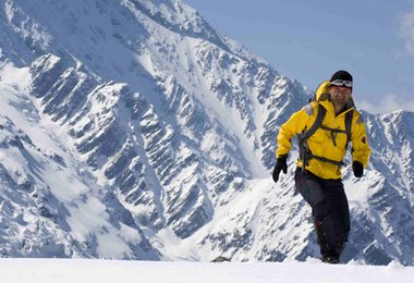 Christian Stangl im Skyrunstil unterwegs