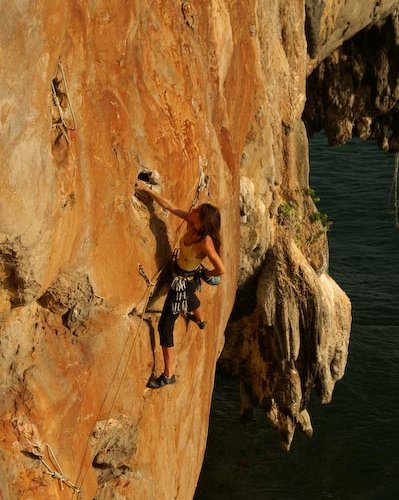 Koh Lao Liang - Amellie on the easter wall 6c