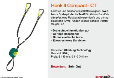 Rang 3 beim  Klettersteigset-Test 2021 - Hook It Compact von Climbing Technology