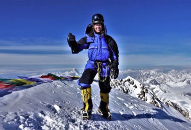 Anja Blacha auf dem Gipfel des K2
