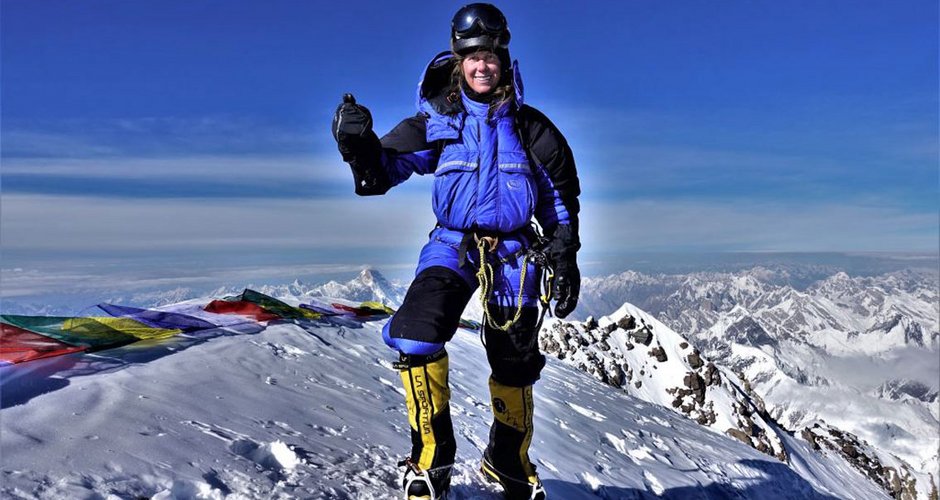 Anja Blacha auf dem Gipfel des K2
