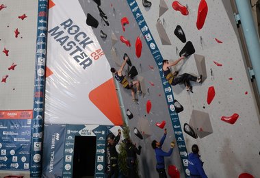 Adam Ondra und Will Bosi im Lead Duell 