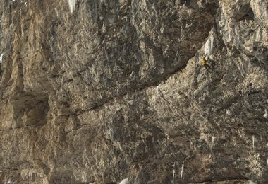 Albert Leichtfried im Felsteil zu Beginn; Foto: Hermann Erber