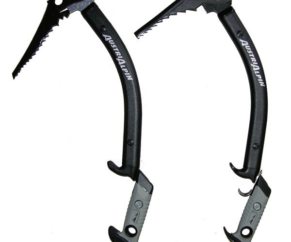 HU.GO Steileisgerät von Austrialpin - rechts mit der beliebten Hohlhaue und dem Add-On Zusatzgriff