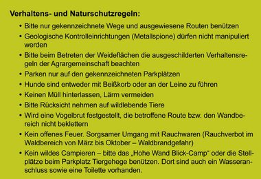 Verhaltensregeln für des Klettern auf der Hohen Wand