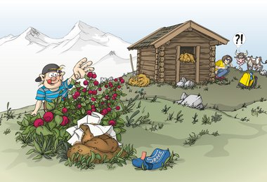 Alpenverein startet Kampagne rund um Toilettengang am Berg. (Grafik: Alpenverein)