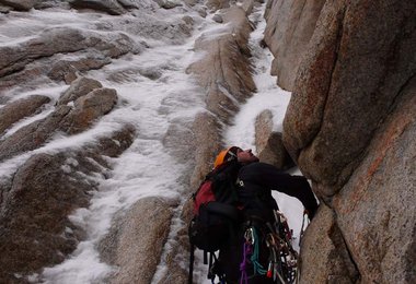 Alex im unangenem Mixed Gelände © Mario Walder