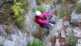 Kurze, etwas steilere Stufe - Burgstall - Klettersteig