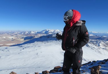 Am Bonete Chico 6.772m, dahinter in 28 Kilometer entfernung der Cerro Pissis 6.793m