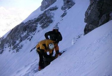 Morgendliches Zusammenpacken auf 6650 m