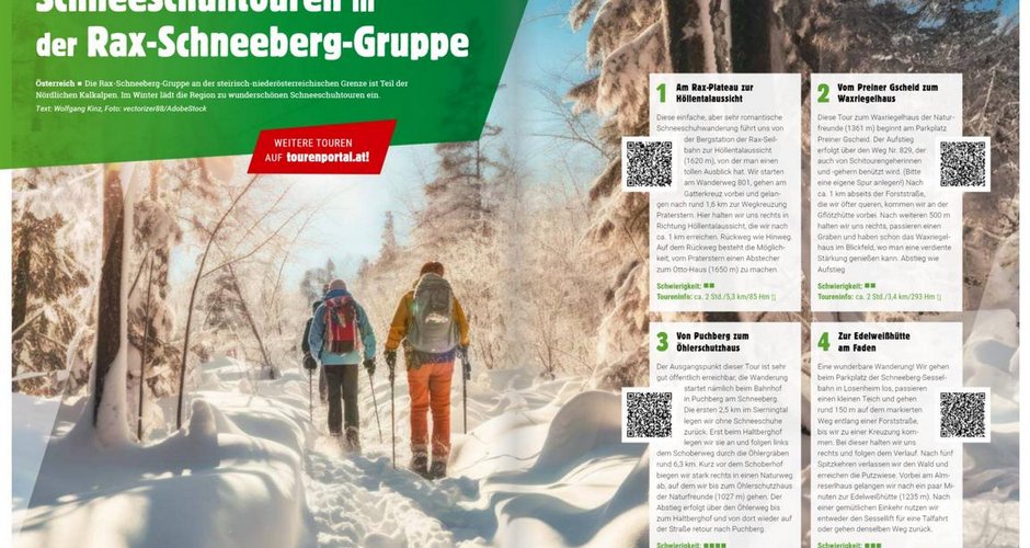 Schneeschuhtouren in der Rax-Schneeberg-Gruppe