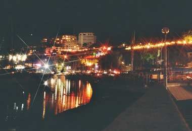 Abend im Hafen von Antalya am Beginn der Reise
