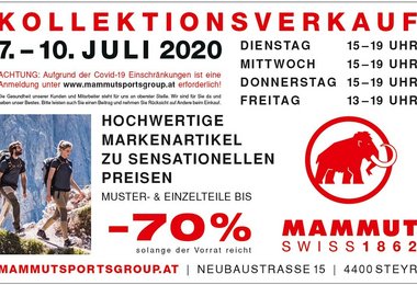 Mammut Kollektionsverkauf Sommer 2020
