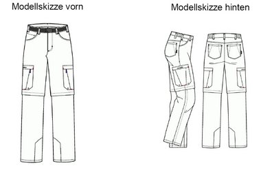 Schöffel Pants Kyoto Modellskizze