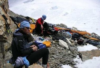 Trocknen der Ausrüstung am Castle Camp