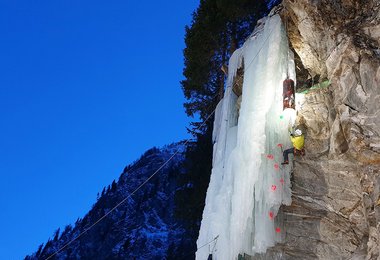 Highlight am Samstag - das Finale der Eiskletterstaatsmeisterschaft
