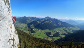 Ende der zweite Seillänge - Falken Risse am Pölven