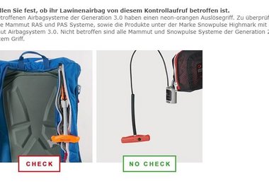 Sicherheits-Check-Mammut Lawinenairbag 3.0