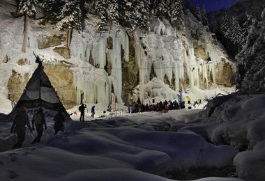 Mit dem Schuh hatte man bis zum Ende des Eiskletterwettkampfes kein Kältegefühl.